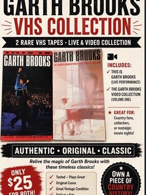 Garth Brooks VHS Collection - Red & White Artwork